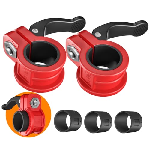 Mini Barbell Clips 1 inch I Multi-Size Adjustable Barbell Collar I 1 inch Barbell ClampsIQuick Release Weight Clips Pair of Locking for Dumbbell Bar - color: Red+black