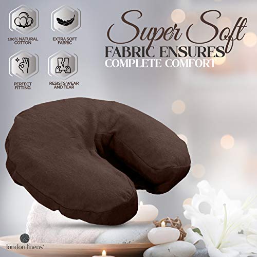 London Linens Premium Extra Thick 100% Cotton Flannel Massage Face Cradle Cover, Includes 4pcs (4, Mocha) - color: Mocha, size: 4