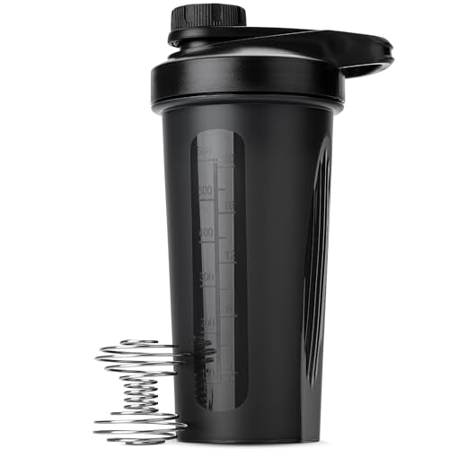 Mr. Pen- Shaker Bottles for Protein Mixes with Twist Cap, 28 oz | Black Protein Shaker Bottle with Wire Whisk Ball, Shaker Cup, Mixer Bottle, Fathers Day Gift - color: Black