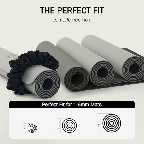 Slim Panda Yoga Mat Scrunchie,Holds Your Mat in Style,Stretchable Velvet Fabric Fit All Standard Yoga Mats (mat not included) - color: Black&pink