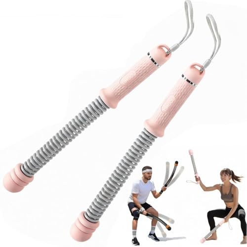 Ropeless Battle Ropes for Home Gym (2-Pack) Cordless Battle Ropes for HIIT Workouts,Muscle Training,Low-Impact Cardio Training,Adjustable Weight Battle Rope for Full-Body (Pink) - color: Pink