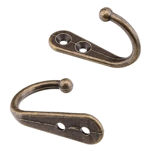 4 Pcs Wall Mounted Hooks for Bedroom,Bathroom,Kitchen,and Cabinet Hangers (with 8 Screws)-Bronze - color: Bronze
