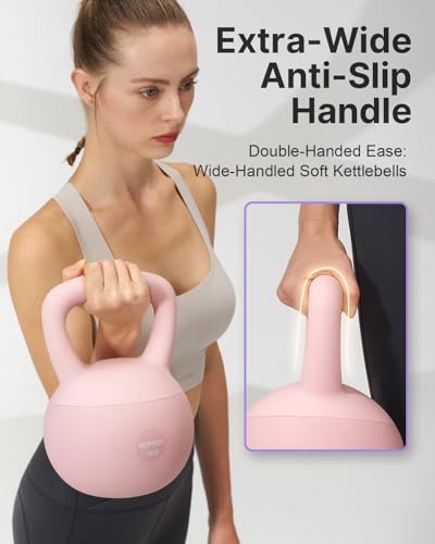 YOTTOY Soft Kettlebell,Kettlebell Anti-Slip Grip Weight for Home Workouts, Kettlebells Set Strength and Safety Guaranteed - color: Pink, size: 15 Pounds