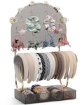 Keebofly Hair Accessories Organizer & Headband Holder Stand, Smoky Grey & Gold-plated - color: Half_moon Grey Acrylic & Gold-Plated