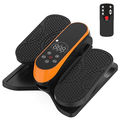 HOMGIM Under Desk Elliptical Machine - Quiet Motorized Leg Exerciser with Smart Remote, 12-Speed Manual Programs Auto/3 Auto Programs LCD Display & Bidirectional Motion for Home/Office - color: Orange