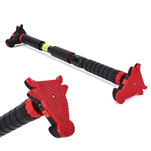 Garvee 27-42in Adjustable Pull Up Bar for Doorway Without Screws, Pull Up Bar with Level Meter and Auto Lock, Heavy Duty 440 LBS for Home Gym Strength Training and Upper Body Workout