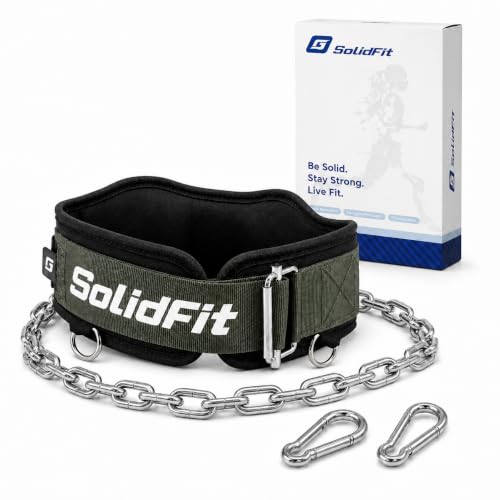 2-in-1 Weight Lifting Belt and Dip Belt for Weightlifting, Squats,Powerlifting and Dips, 37.4-Inch Heavy-Duty Steel Chain, Comfortable Neoprene Padded Gym Belt for Men - color: Green, size: Medium