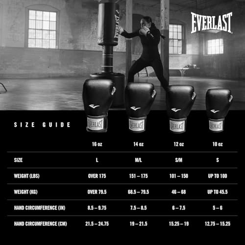 Everlast Prostyle 2 Youth Boxing Gloves, Entry Level Training Gloves for Men and Women, Secure Fit Hook and Loop Closure & Ventilation, Heavy Bag & Speedbag Training. - color: Blue