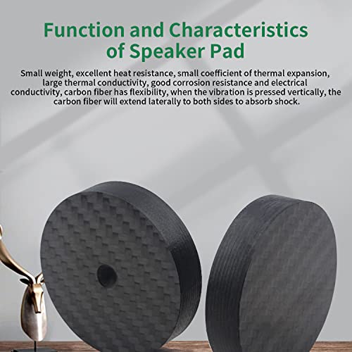 Audiocrast Hi-end Speaker Isolation Stand Feet Pads 25x5mm 4X Carbon Fiber HiFi Speaker Shock Absorber Vibration Dampener Spike Floor Protector for Audio Turntable Subwoofer Amplifier CD DVD AMP - size: 25x5MM