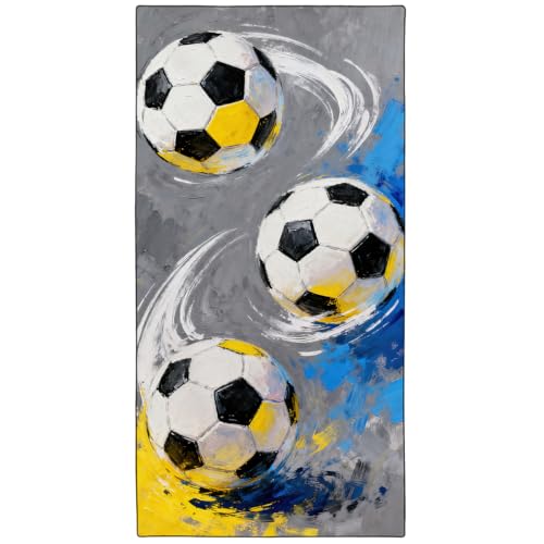 Soccer Balls Beach Towel, 36"x72" Sand Free Quick Dry Thin Lightweight Microfiber Towel Gifts for Soccer Fans - color: Sport-6