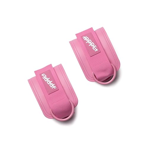 UPPPER Ankle Straps for Cable Machines (Pair) – Adjustable Padded Gym Cable Cuff Attachment, Double D-Ring, Premium Quality – Ideal for Kickbacks, Glute Workouts & Leg Exercises for Women & Men - color: Pink 2.0