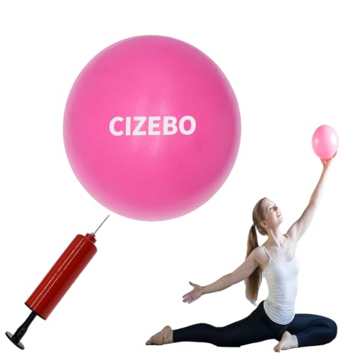CIZEBO 6" Pilates Ball, Small Exercise Ball & Air Pump Yoga Core (8" Opt) - color: Pink, size: 6 inch