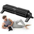 RUNWE Foam Roller with Stand - Bracket Foam Roller for Back Pain, 21 inch Trigger Point Deep Tissue Massage Roller, Medium Density Grid Bracket Foam Rollers, Leg Roller for Muscles Deep Tissue - color: Black
