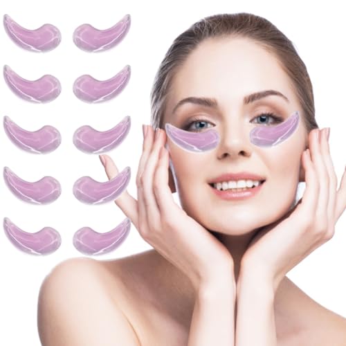 Reusable Gel Eye Ice Pack, Cooling Eye Pad, Hot ＆ Cold Treatment for Eye Strain, Eye Swelling, Eye Redness, Puffy Eyes, Dark Circles, Smooth Fine Lines, and Eye Recover Surgery. (Purple ＆ 10PCS)