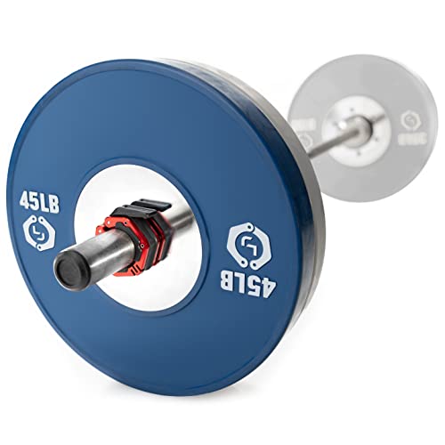 Lock-Jaw Flex Barbell Collars Olympic Barbell Clamps w/Magnet 2 Pcs – Heavy Duty Bar Clamps for 2” & 50mm Olympic Bars – Secure Weight Bar Clamps for Strength Training & Home Gym Accessories - color: Red