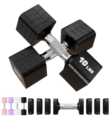 Adjustable Dumbbell Set for Women Men 7.5LB/10LB/15LB/20LB/25LB Pair | Stable Free Weight Hand Weights with Metal Handle for Home Gym Fitness Rehab Pilates Yoga Strength Training Equipments - color: Black, size: 10LB SINGLE