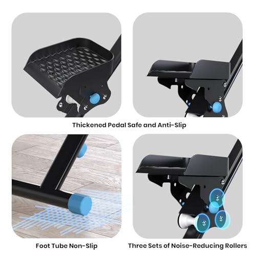 Stair Stepper for Home, Stair Master for Exercise at Home Folding Stair Stepper for Full-Body Workout Compact Stair Climber with Resistance/Phone Holder/Adjustable Handlebar & Pedals - color: Black