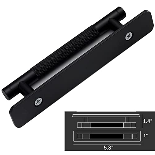 12 Pack 5 Inch 128 mm Self-Adhesive Matte Black Barrel Knurled Cabinet Handles with Base Plate Aluminum Cabinet Pulls for Sliding Door Charcuterie Board Drawer Handles Drill&Punch Free - color: BarrelBlack 3M, size: 5 Inch