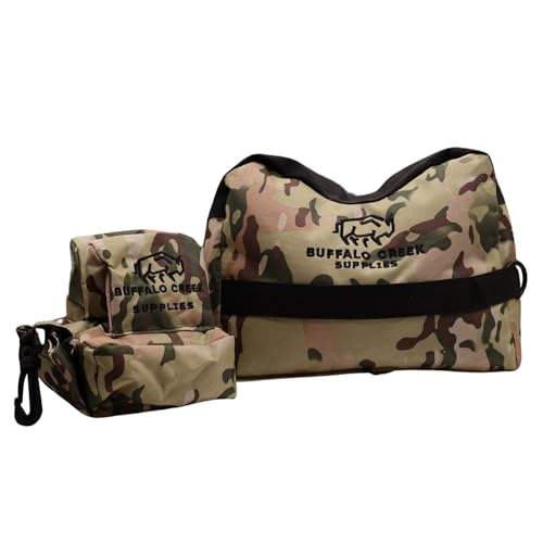 Buffalo Creek Supplies All Weather Durable Front and Rear Shooting Rest Bags, Rifle Rest Sand Bag for Bench Rest Shooting, Hunting, Target & Competitive Sports Shooting-Unfilled - color: UltraBlend