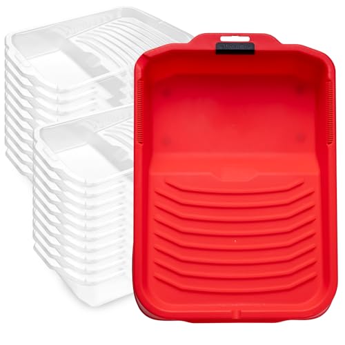 Mister Rui 9 Inch Paint Tray with Liner, 21 Pack, Sturdy Plastic Paint Tray with 20 Liners, Paint Pan Liners, Paint Roller Trays for Painting - size: 9 Inch, 21 Pack