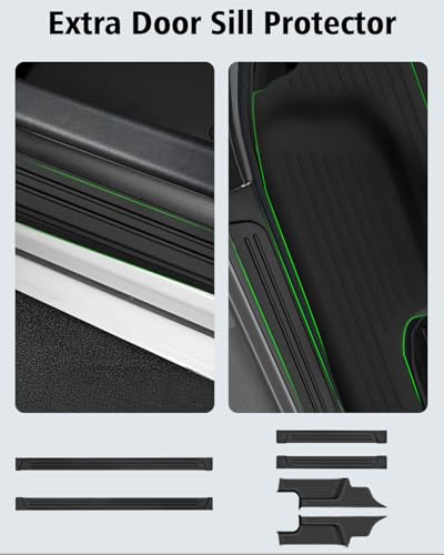Floor Mats & Cargo Mat with Backrest Mat Custom for Nissan Pathfinder 2022-2025 2026 7&8 Seats, Door Sill Guards, All Weather TPE Full Set Floor Liners Trunk Mat for Pathfinder 2025 Accessories - size: For Nissan Pathfinder 2022-2026