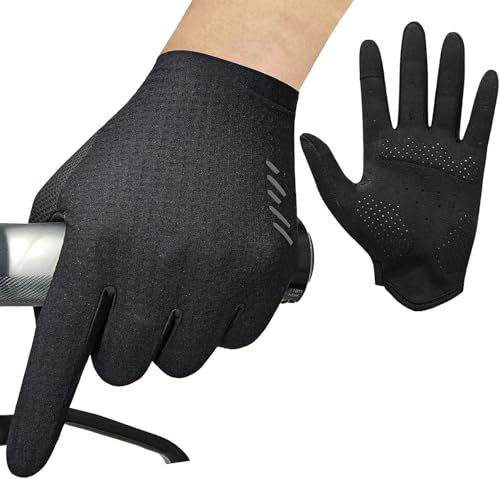 VXW Bike Gloves for Men Women Cycling - with Reflective Strips &Anti-Slip Shock-Absorbing Pad for Bicycle/Mountain Bike/Workout/MTB/Gym - color: Black, size: XX-Large