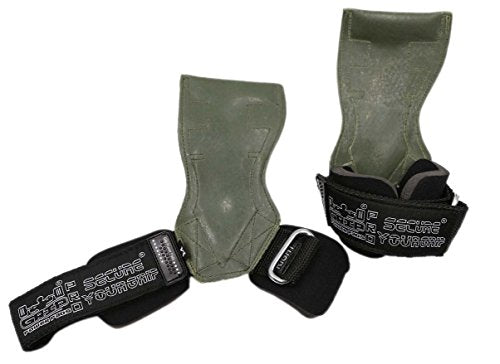 Lifting Grips PRO Weight Gloves Heavy Duty Barbell Gymnastics Straps Alternative to Power Hooks Deadlifts Adjustable Neoprene Padded Wrist Wrap - color: Green Rubber, size: Medium 6.50"-7.50" Standard Wrist Size