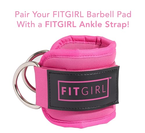 FITGIRL - Squat Pad and Hip Thrust Pad for Leg Day, Barbell Pad Stays in Place Secure, Thick Cushion for Comfortable Squats Lunges Glute Bridges, Olympic Bar and Smith Machine - color: Pink (Deluxe)