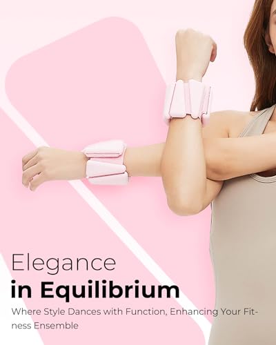 Pilates Weight | Wrist & Ankle Weights for Women | Weighted Bangles | 1LB/ 2LB Each (Set of 2) - color: Pink, size: 1 LB