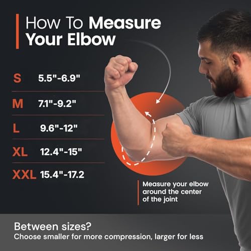 Tennis Elbow Brace for Women & Men, Fitness and Everyday Use (Large) | Elbow Compression Sleeve for Tendonitis, Arthritis, Tennis Elbow & Golfers Elbow, Reduce Elbow Pain During Fitness Activity - color: Gray, size: Large