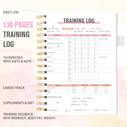 Fitness Journal for Women, Fitness Planner with Monthly Calendar, ( 8.3" x 6") Floral Pattern Hardcover Workout Log Book Track Training, Diet, Progress, Achieve Wellness Goals, Perfect for Fitness Enthusiast - color: Floral