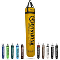 Outslayer Muay Thai Kickboxing Heavy Punching Bag – 6ft 130 lb – Made in USA – for MMA, Boxing & Training - color: Yellow/Black, size: With Bottom D-Ring
