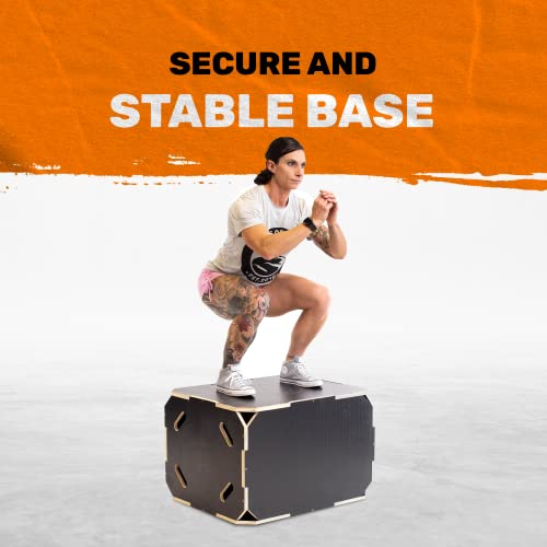 Plyo Box [Bells of Steel] Plyometric Box, 3-in-1, Anti-Slip, Wooden Step up Box for Workout, Jumps, Squats, Step-Ups, Knee-ups - style: S:20x18x16