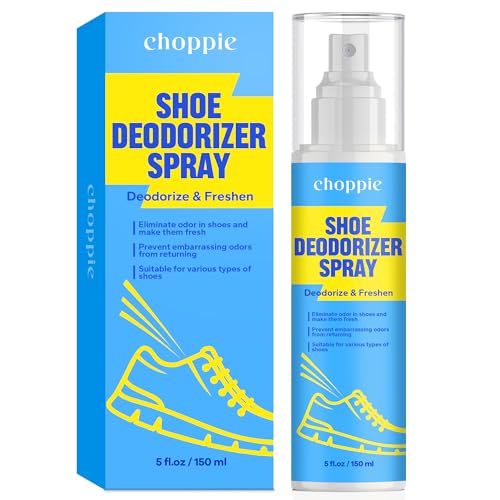 Choppie Shoe Deodorizer Spray (5 Fl Oz), Deodorizer for Destroy Embarrassing Odors, Foot Spray for Smelly Feet, Shoe Smell Eliminator