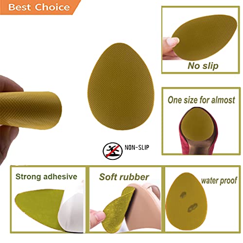 Non Slip Shoes Pads Self-Adhesive Shoe Grips Rubber Anti-Slip Shoe Grips Sole Stick Protector (Yellow-5Pairs) - color: Yellow-5pairs
