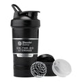 BlenderBottle Shaker Bottle with Pill Organizer and Storage for Protein Powder, Classic V2 ProStak System, 22-Ounce, Midnight Black - color: Midnight Black
