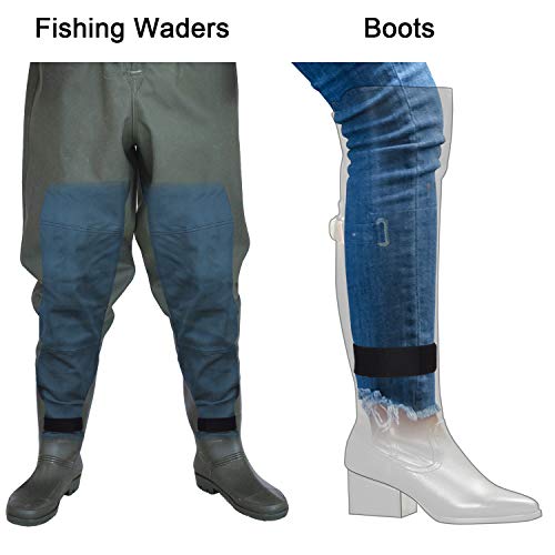 Wisdompro Cowboy Boot Straps, 2 Pcs Elastic Pant Leg Garter Blousing Bands | Adjustable Bootstraps Wraps, Military Boot Blousers, Sleeve Cuffs, Jeans Ankle Cinch Lasso Tightener Clip for Biking, Fishing - color: Black 12 Inches, size: 12''