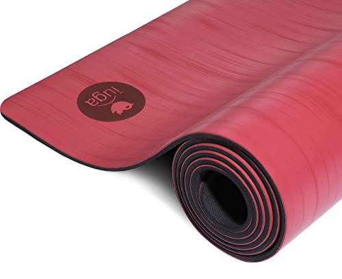 IUGA Pro Yoga Mat Non Slip Pilates Mat Anti-tear Eco Friendly Hot Yoga Mat with SGS Certified Material Free Carrying Strap Included - color: Maroon