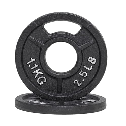 Fitvids 2-Inch Olympic and 1-Inch Standard Cast Iron Weight Plate for Strength Training & Weightlifting, Multiple Weights Available - color: Olympic (2-Inch Center), style: 2.5LB (Pair)