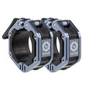 Lock-Jaw Flex Barbell Collars Olympic Barbell Clamps w/Magnet 2 Pcs – Heavy Duty Bar Clamps for 2” & 50mm Olympic Bars – Secure Weight Bar Clamps for Strength Training & Home Gym Accessories - color: Grey