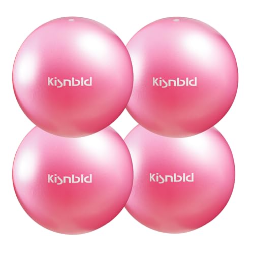 kisnbld Small Exercise Ball, 9 Inch Mini Pilates Ball, Anti Burst and Slip Resistant Mini Yoga Ball for Stability, Fitness, Physical Therapy, Stretching & Core Strength Workout at Home Gym & Office - color: 4Pink