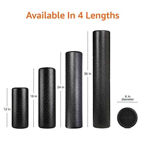Amazon Basics High-Density Foam Roller for Exercise, Stretching and Muscle Recovery, 36 Inches, Black