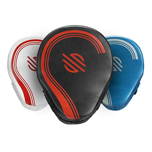 Sanabul Core Series Curved Boxing MMA Strike Pads Boxing Punching Mitts for Martial Arts Muay Thai Kickboxing MMA Pads - color: Black/Red