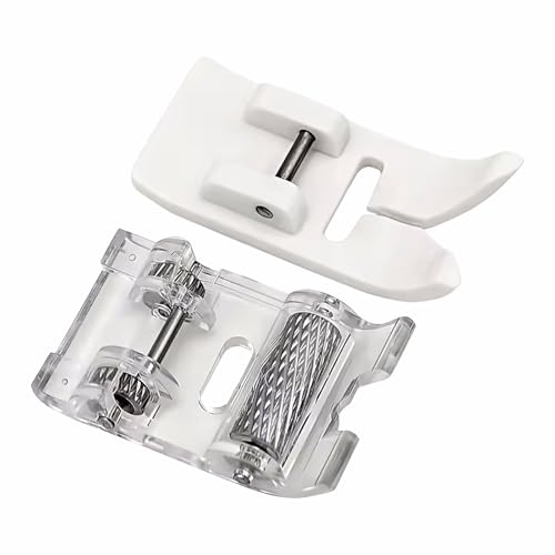 Roller Sewing Machine Feet & Non-Stick Zigzag Teflon Presser Foot Fits for All Low Shank Snap-On Singer, Janome, Simplicity, Brother, Babylock and More Sewing Machines