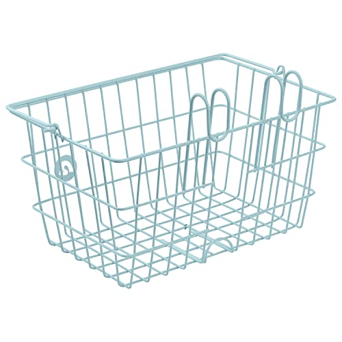 Retrospec Apollo-Lite Lift-Off Bike Basket - Detachable Steel Handlebar Basket with Carrying Handle for Commuting, Shopping & Beach Trips - 14.5in x 9.5in Weather-Resistant Biking Gear - color: Cool Mint