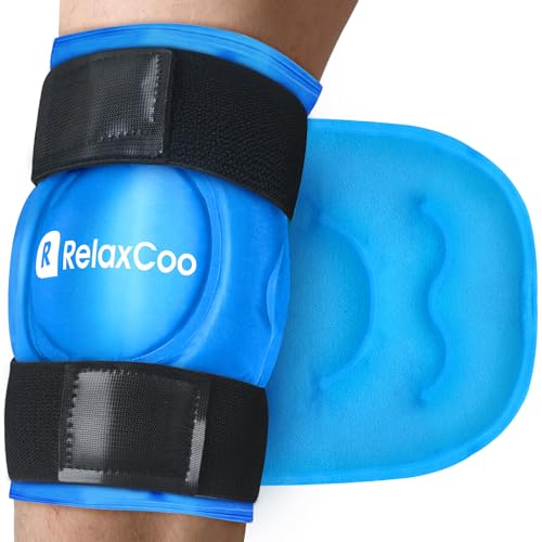 RelaxCoo Ice Pack for Knee Pain Relief, Reusable Gel Ice Wrap for Leg Injuries, Swelling, Knee Replacement Surgery, Cold Compress Therapy for Arthritis, Meniscus Tear and ACL Blue - style: 1 Pack