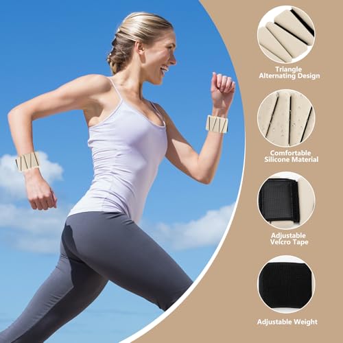 Wrist and Ankle Weights, Set of 2 (1lb Each) Adjustable Wrist and Pilates Weights Set for Women and Men, for Runs, Jogs, Walks, Yoga, Dance, Pilates, Cardio, Aerobics, Strength