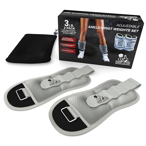 Ankle/Wrist Weights (1 Pair) for Women, Men and Kids - Fully Adjustable Weight for Arm, Hand & Leg - Best for Walking, Jogging, Gymnastics, Aerobics - 1 Year Warranty - size: 3.0 pounds (x2)