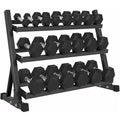 Rubber Hex Dumbbells with Rack 350/450/550 LBS - Free Weights Dumbbell Set Home Gym Equipment Exercise & Fitness Dumbbells for Strength Training - style: 450LB