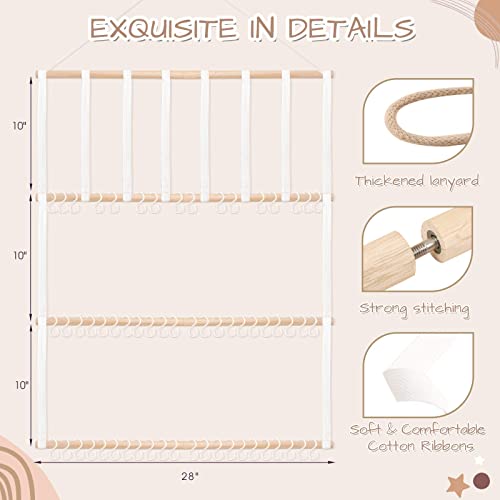 POVETIRE Headband Holder Hair Bows Organizer for Girls,Baby Headbands Hair Accessories Organizer Storage Wall Hanging Decor for Nursery Girls Room - color: White-1